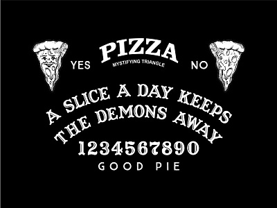 Pizza Oracle crystal ball demon halloween illustration mystical ouija board palm reader pizza tarot witch