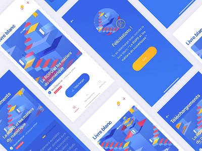 InVision Studio - GDPR White paper App blue card coraline gdpr colasse gif illustration invisionapp iphonex mobile ui ux white paper