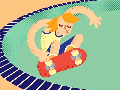 Pool Party 80s doodle illustration old school possessed to skate rad skate skate or die skateboarding