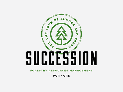 Succession | Forestry Resources Management block branding forest green logo mark retro style stamp tree typography vintage modern