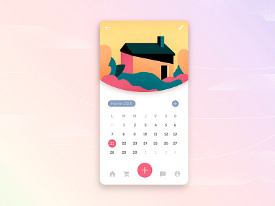 Calendar app calendar gradients illustration interface menu modern real estate ui ux web