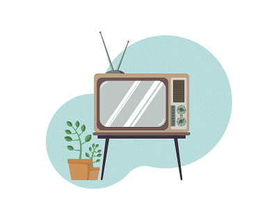 Old TV old plant tv