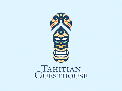 Tahitian Guesthouse | V1 brand identity branding design illustrated logo illustration logo tahiti tiki typography