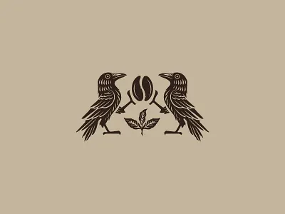 Raven animal animals birds coffee logo logos raven sophisticated vintage