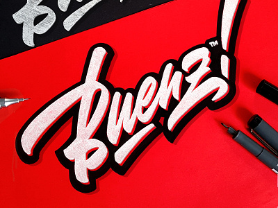 Buenz! brand brush calligraphy customtype handlettering lettering logo logotype type typography