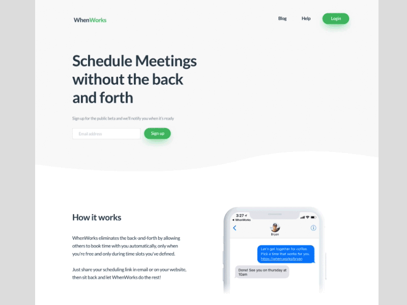 App landing page app calendar conversation gif ios iphone landing web