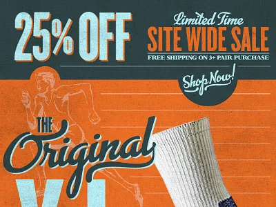 The Original advertising athletic branding campaign email nc organge socks type