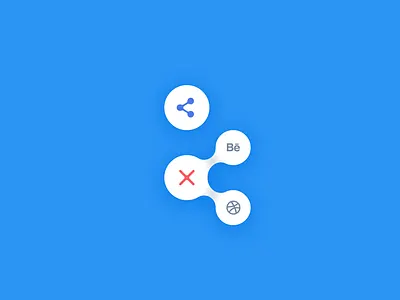 Daily UI #010 | Social Share blue button dailyui dribbble icon menu round share social symbols ui