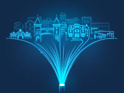 Optic fiber is in town connection fiber internet optic technology town