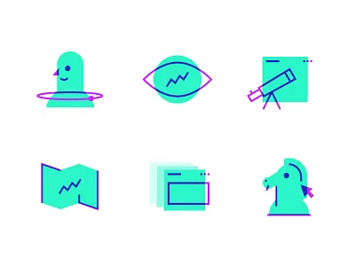 PRPL Icons - Batch One design geometric iconography icons identity minimalism shapes