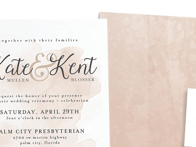 Wedding Invitation texture watercolor wedding