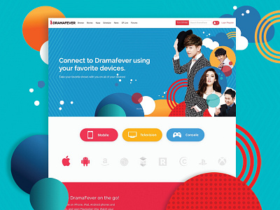 Dramafever App Webpage app page dramafever layout portfolio redesign ui ux web concept webpage