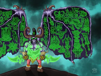Fan Art of Illıdan Stormrage - World of Warcraft Legion blizzard cartoon demon doodle illidan london warcraft worldofwarcraft wow