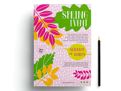 spring promo colorful flyer modern spring template