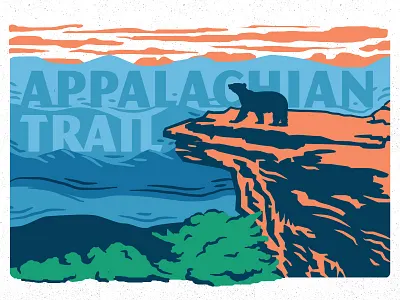 AT appalachian at bear design hiking illustration trail