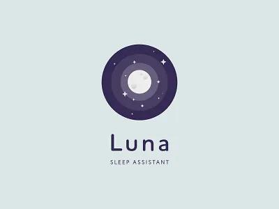 Luna Logo brand identity illustration logo luna moon sketchapp sleep typography vector