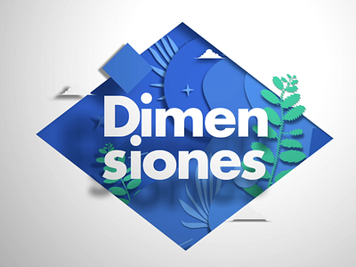 Dimensiones 2d 3d blue colors creative day dimension flowers illustration mountain paper plant