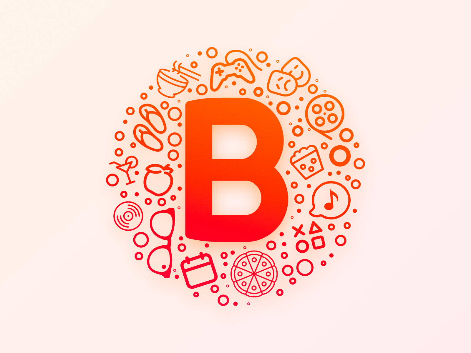 Lado B New Branding activity brand branding campo grande circle column communication digital fluorescent glow gradient lado b lifestyle logo news newspaper orange red