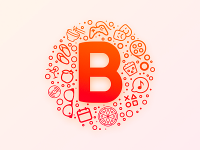 Lado B New Branding activity brand branding campo grande circle column communication digital fluorescent glow gradient lado b lifestyle logo news newspaper orange red