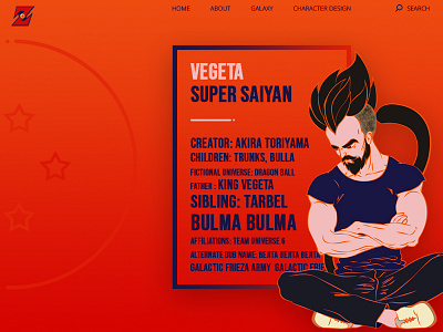 VEGETA anime concept design experience design graphic design illustration ui ux webdesign