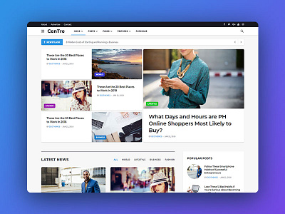 Centre Magazine Default Demo blog bootstrap centre clean html magazine material publishers responsive theme ui ux