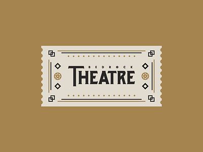 Cartoon Rebrand | Bedrock Theatre Ticket brand branding cartoon color flintstones line logo rebrand retro type typography wordmark