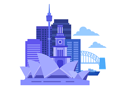 Sydney Landmarks australia buildings cityscape illustration landmarks sydney vector