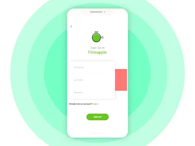 Filmapple Login Concept UI Design android app film ios login login ui minimal mobile movie ui ux white