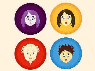 Character Faces Illustration | Graphics avatars cartoon character character impressions colorful illustration design faces creation graphic graphic design illustration ui