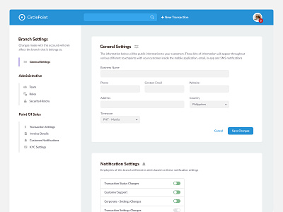 Daily UI 007 - Settings Page bank dailyui dashboard fintech notifications remittance settings