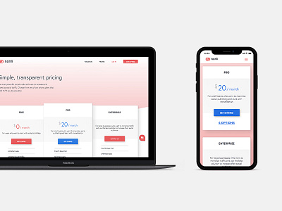 Nonli - Pricing card data gradient mobile pricing social media technology ui ux website