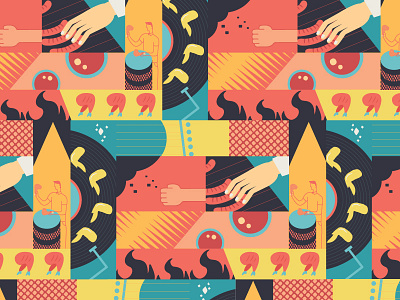 Pattern artwork_BBQ franchise graphicdesign illustration pattern