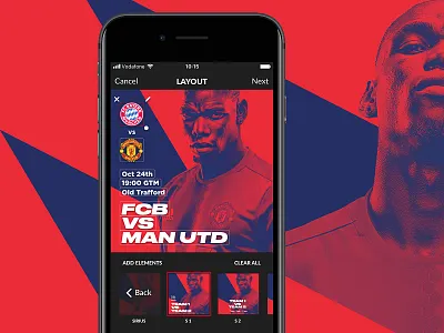 Gameday App - Sports cards for players and fans cards content builder editor football iphone sport