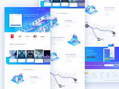 FastTrain - Mass Rapid Transit Webpage & Apps Exploration app design future gradient illustration isometric landingpage train ui vector website