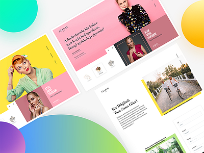 Atasay Landing Page color diamond homepage landing page pink shot site ui ux web