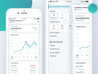 Mobile Ethereum Token Wallet 🚀 bitcoin blockchain chart crypto cryptocurrency data ethereum exchange finance ico token wallet