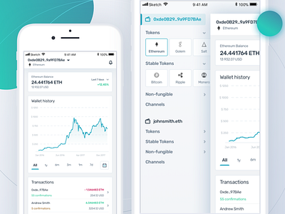 Mobile Ethereum Token Wallet 🚀 bitcoin blockchain chart crypto cryptocurrency data ethereum exchange finance ico token wallet