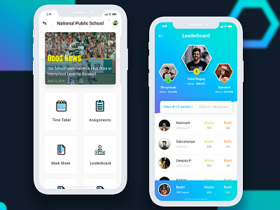 School App app class concept education education app ios iphonex rank school ui ux