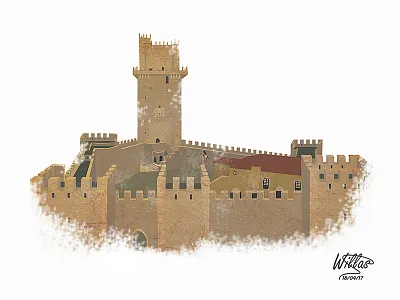 Castelo De Beja building illustration castelo castle digital art illustration photo