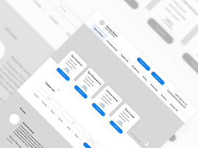 Wireframe for tour operator design landing page ui ux web