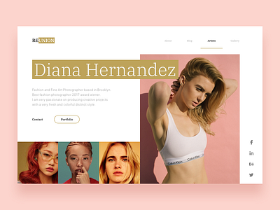 Fashion Medium Concept artist color colored concept fashion landing portfolio ui ux web website white