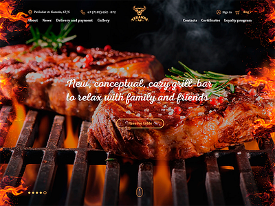 Slider home page bar beer fire food grill meat texture tree