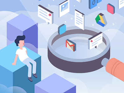 Search blink document friends future illustration island iso mail search world