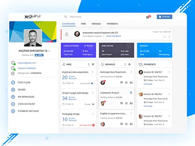 Dashboard dashboard freelancer dashboard ui design website design