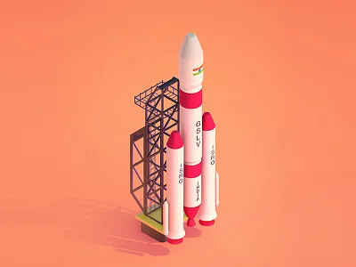 I - 36 days of type 36days i 36daysoftype 36daysoftype 05 c4d cinema4d gslv i india render rendering rocket