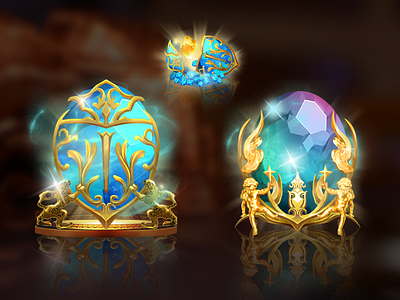 ICON DESIGN crystal egg gorgeous icon medal metal