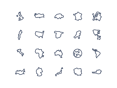 Continents icons