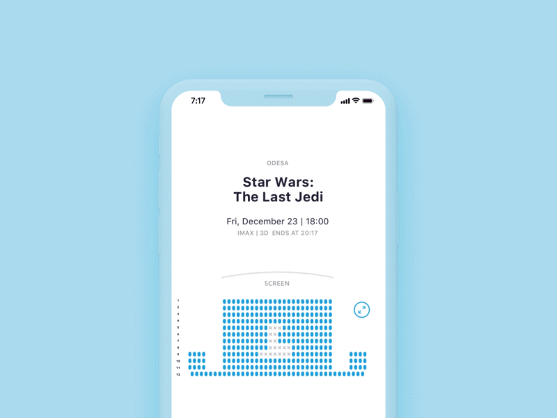 Planeta Kino App app cinema interface ios iphone x mobile design mobile ui motion movie purchase schedule ux
