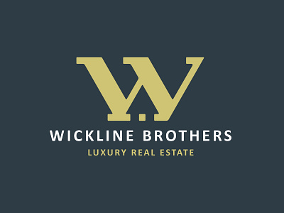 Wickline Brothers estate home house logo mark negative real space w