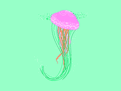 36 Days Of Type - J 36 days of type alphabet illustration jellyfish lettering tropical type typography